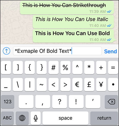How to Bold Text in WhatsApp Message on iPhone