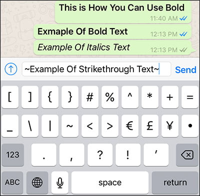 How to Mark Text Strikethrough in WhatsApp on iPhone