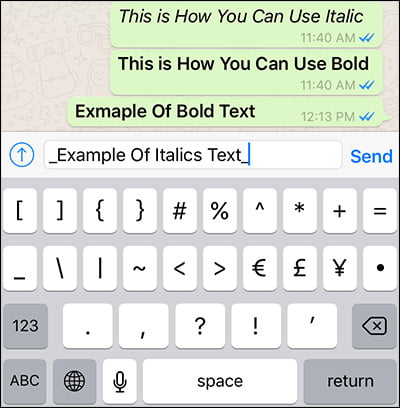 How to Type Italics Text in WhatsApp on iPhone