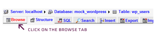 phpMyAdmin Browse