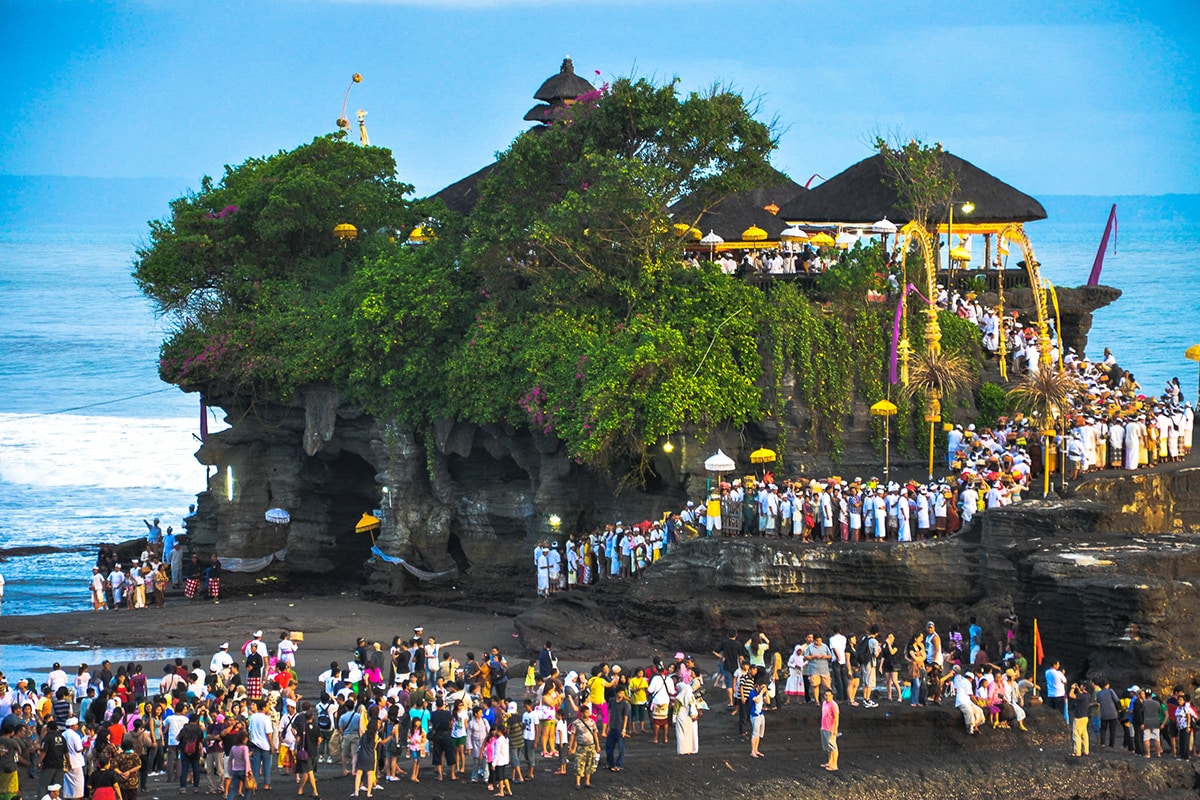 Magnificent Balinese Temple in the Open Ocean