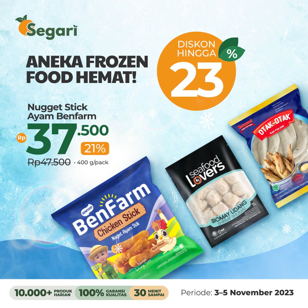 Promo Super Hemat Frozen Food
Diskon S.D. 23% ❄️🍽️