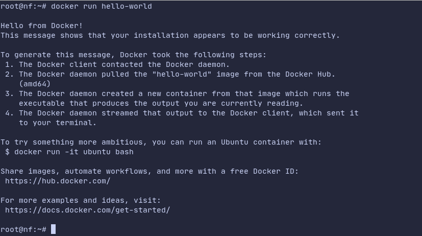 hasil akhir reploy docker hello-world pada lxc debian nat vps