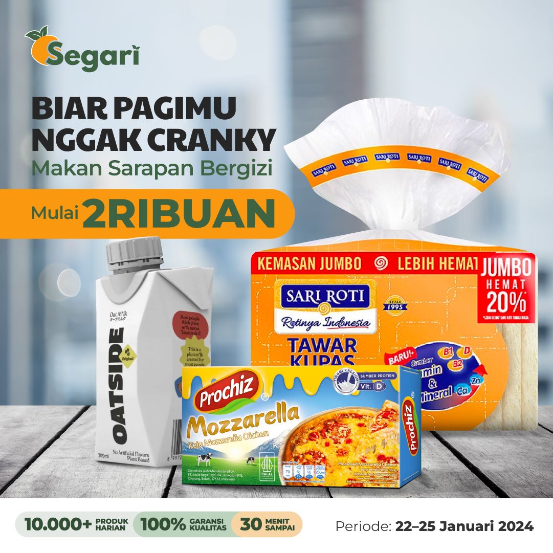 Solusi Anti Cranky di Pagi Hari
Aneka Sarapan Hemat
Mulai 2Ribuan