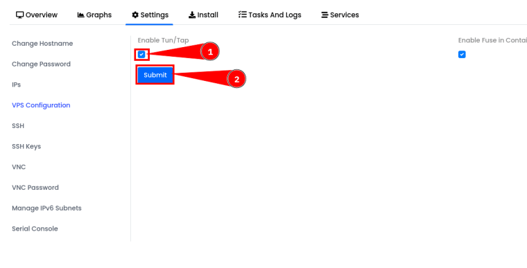 checklist tun tap dan simpan konfigurasi natvps