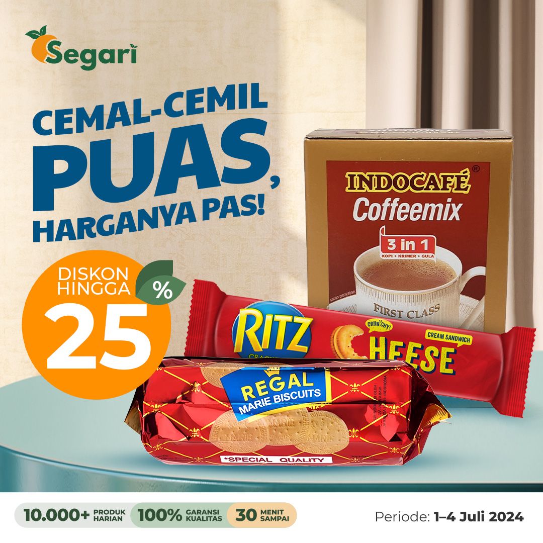 Aneka Camilan & Minuman
Favorit LEBIH IRIT S.D. 25% 🤩